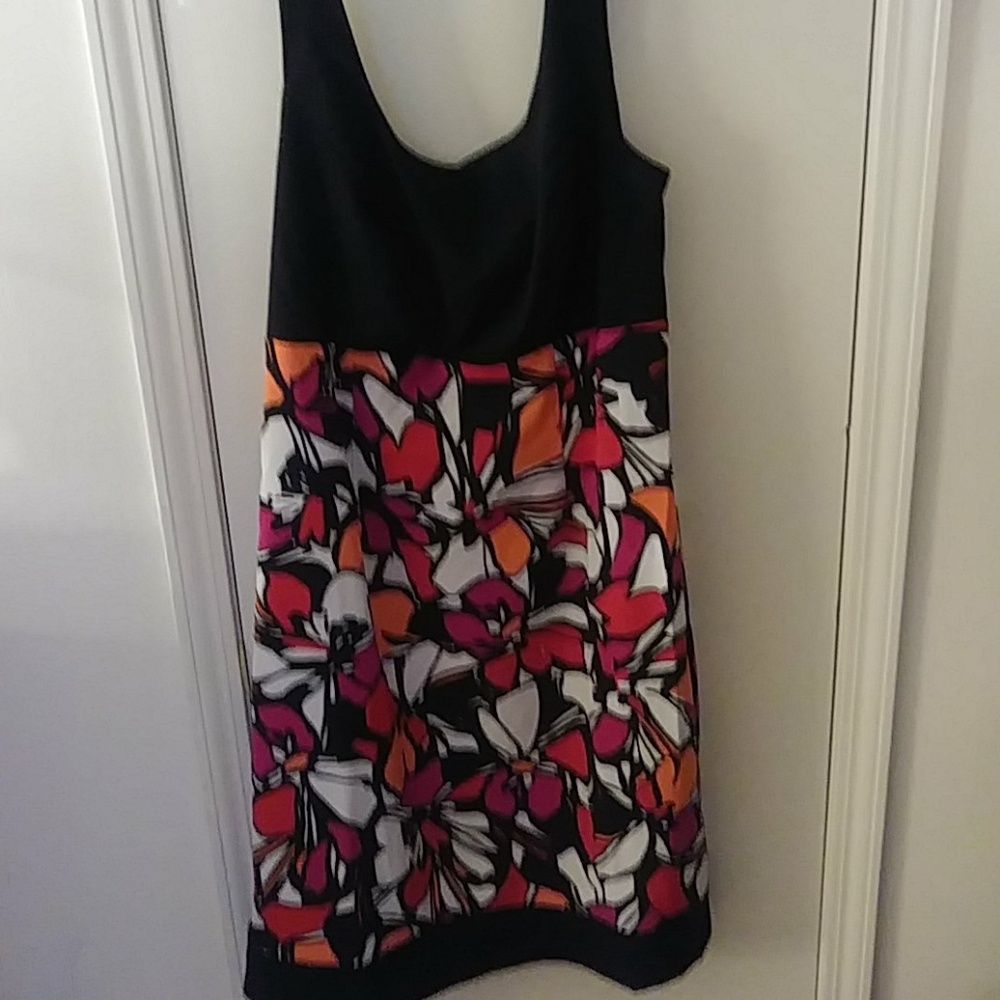 Ronni Nicole Black and Floral Print Dress